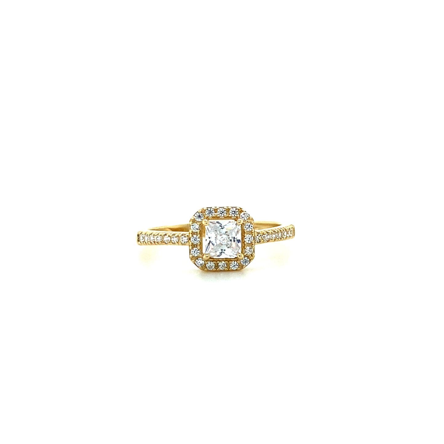 14K Yellow Gold Ever & Ever Halo-Style Engagement Ring