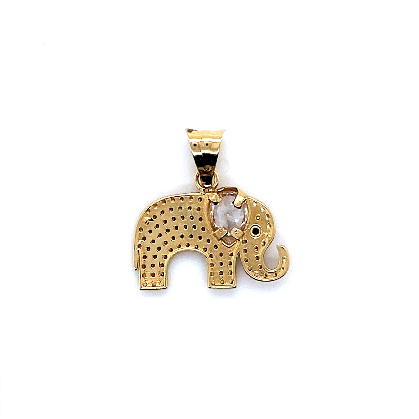 14K Yellow Gold Elephant Pendant