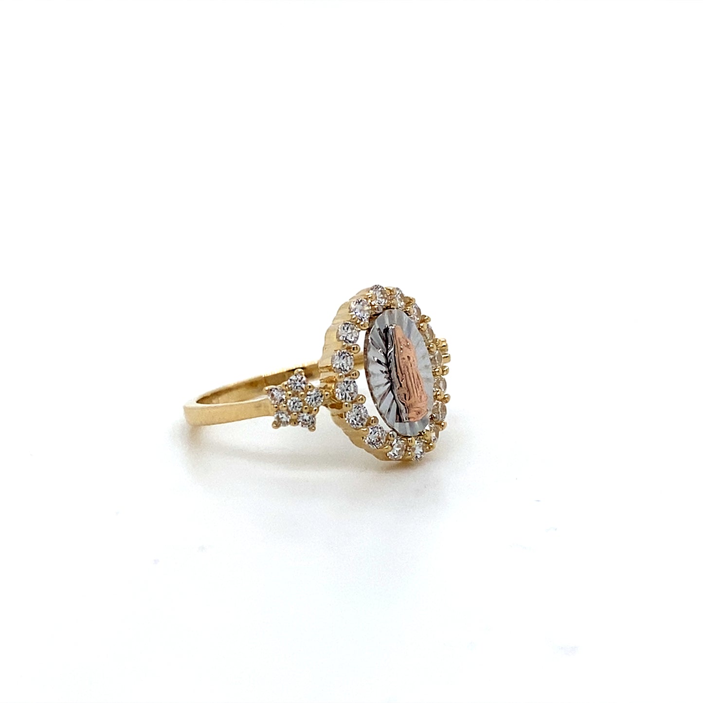 14K Tri Color Lady Of Guadalupe Rings