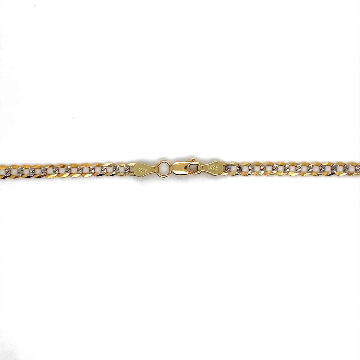 14K Yellow Gold 20-22” Diamond Cut Curb Chain