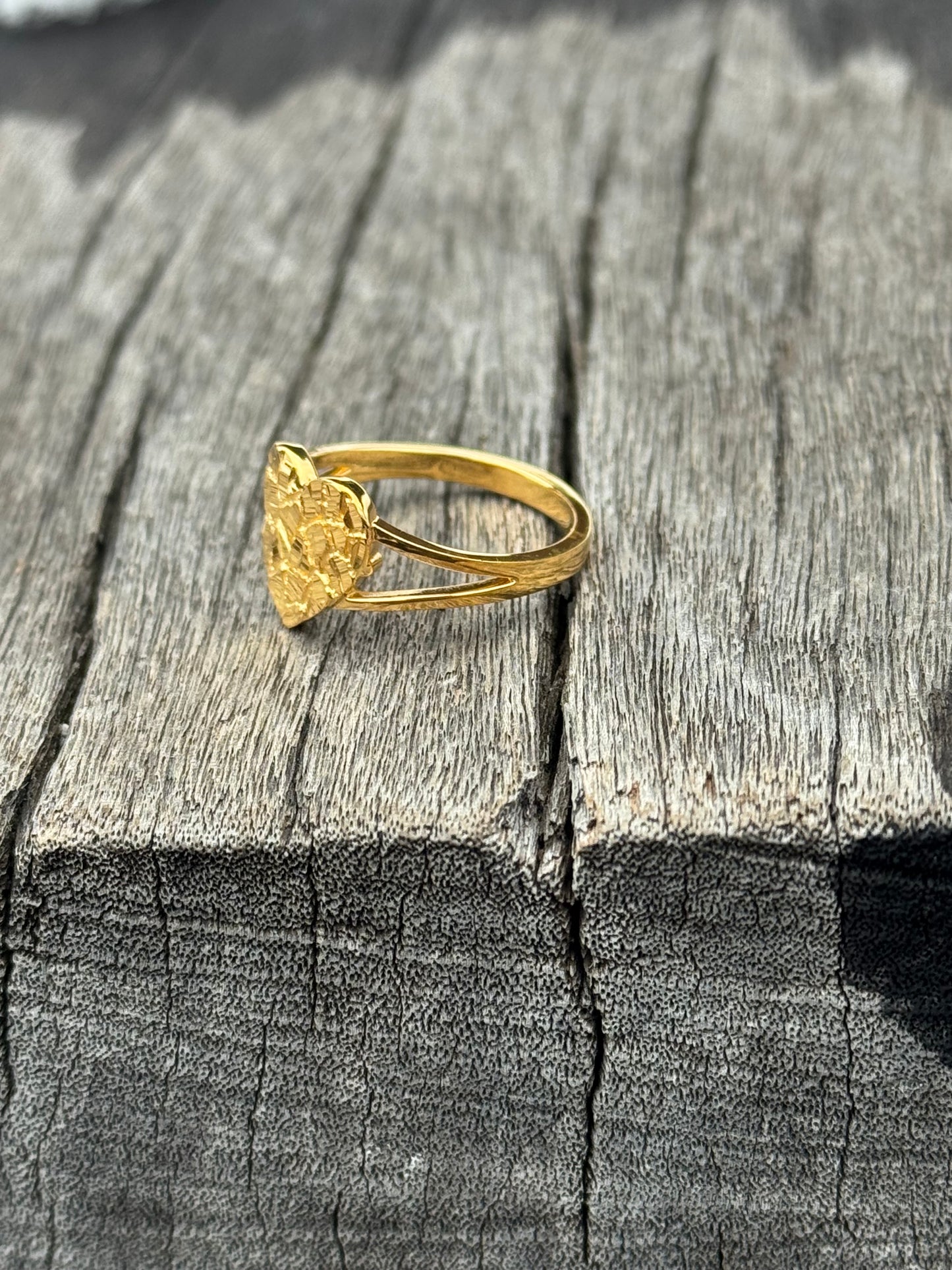 925 Silver Heart Nugget Ring