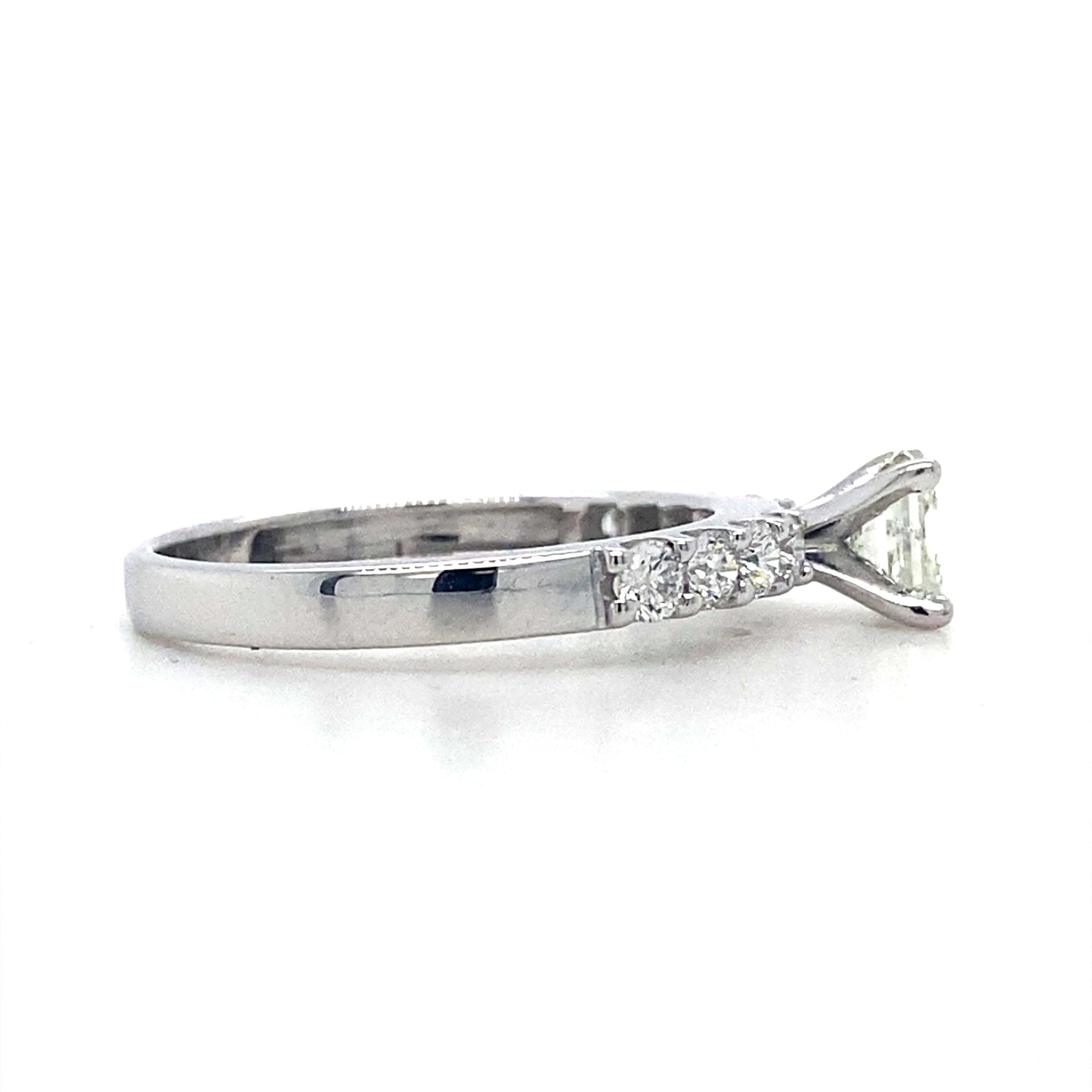14K White Gold Engagement Ring – .85 Ct Certified Natural Diamond