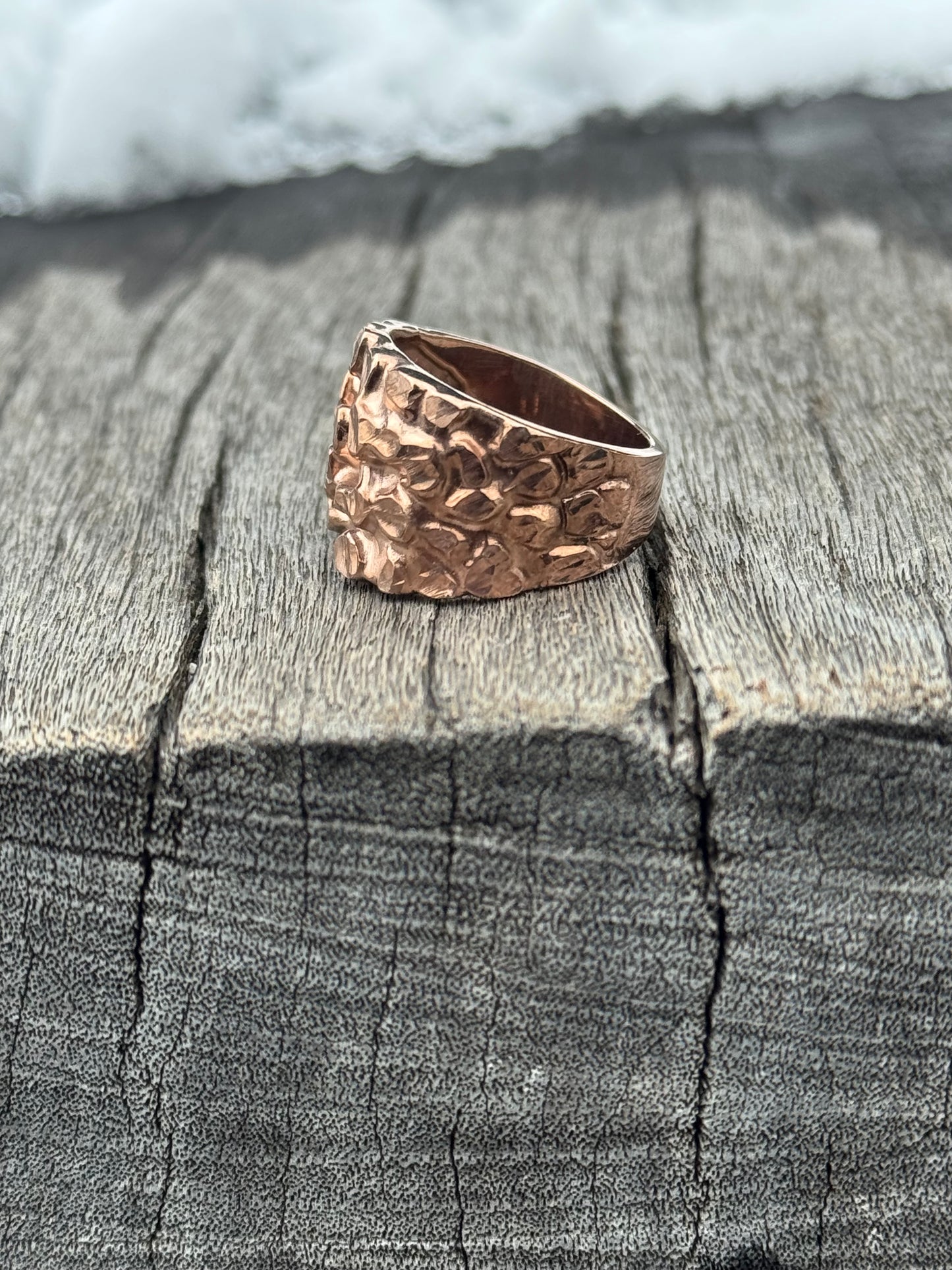 925 Silver Nugget Ring - Rose Gold Nugget Ring - Yellow Gold Nugget Ring