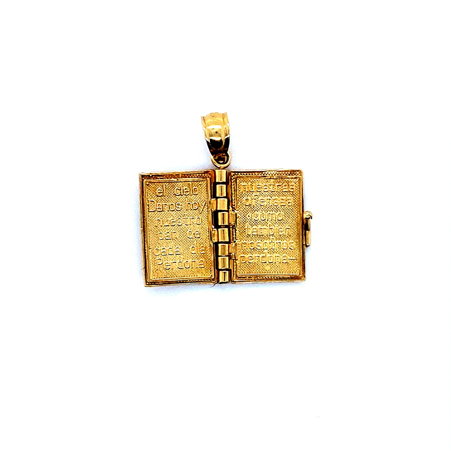 2-Tone 14K Santa Biblia Spanish Religious Charm