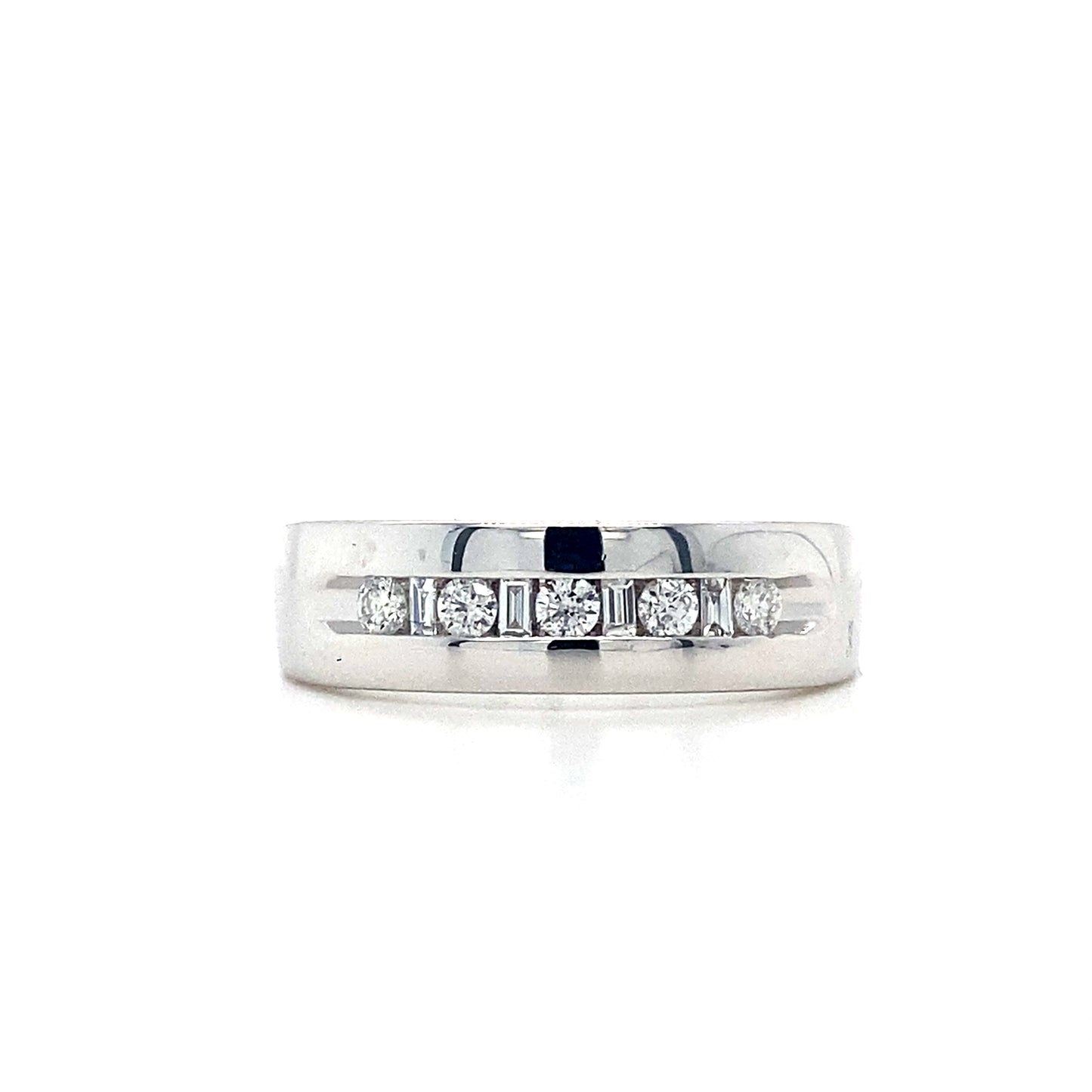 14K White Gold Diamond Band – .33 Ct Natural Diamond