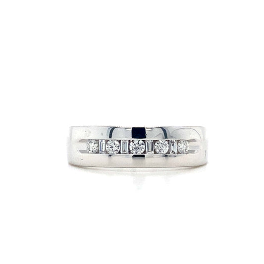 14K White Gold Diamond Band – .33 Ct Natural Diamond