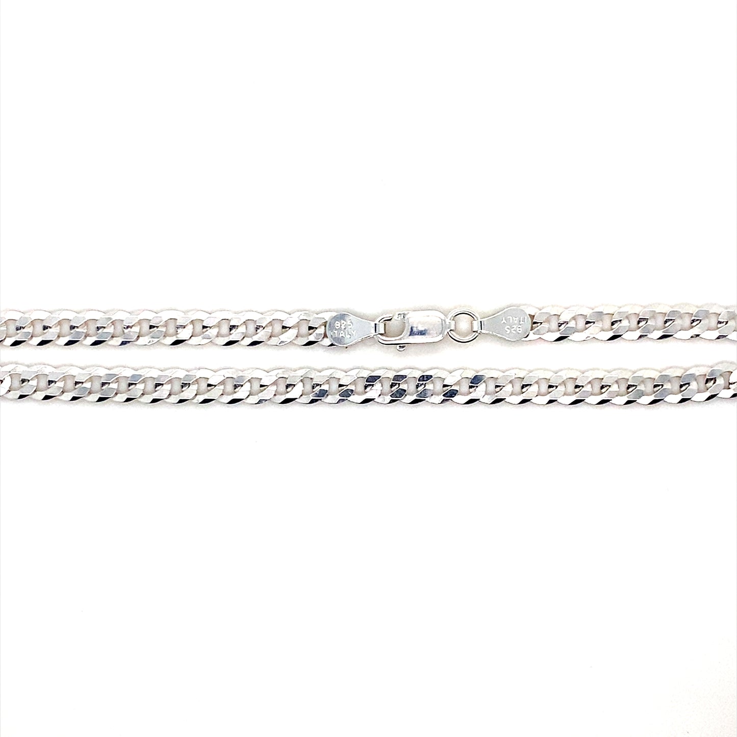 8” 4MM Curb Link Bracelet In 925 Sterling Silver
