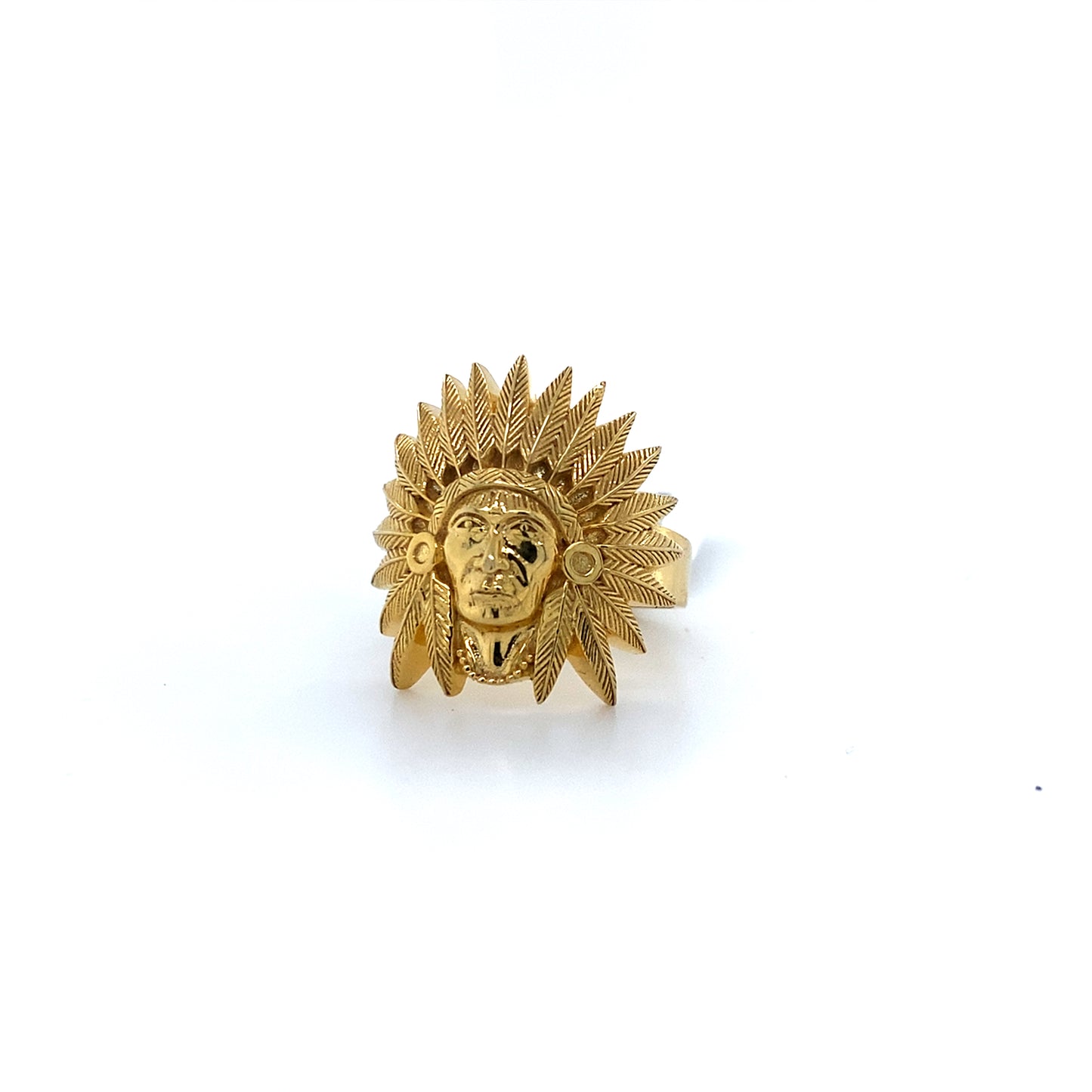 14K Yellow Gold Aztec Warrior Ring