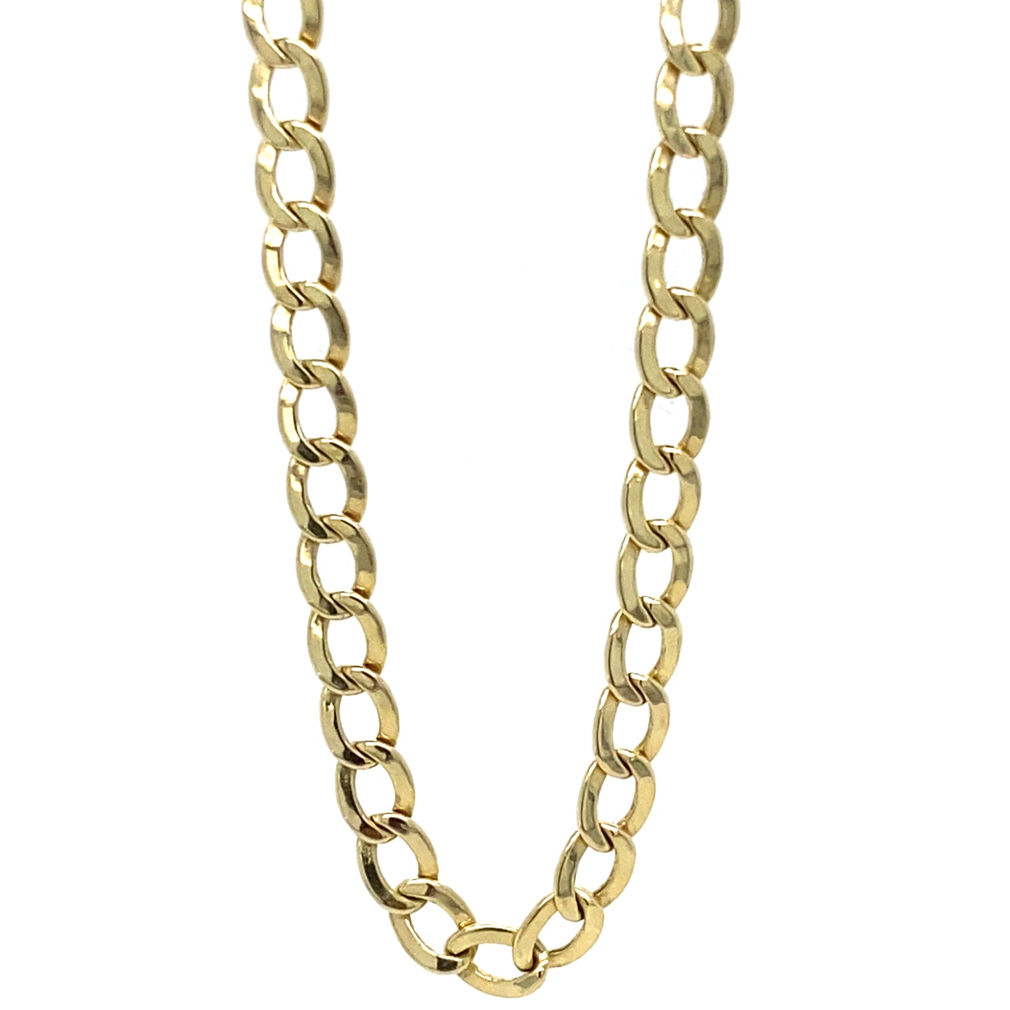 14K Yellow Gold 3.5MM 24” Hollow Curb Link Chain Necklace