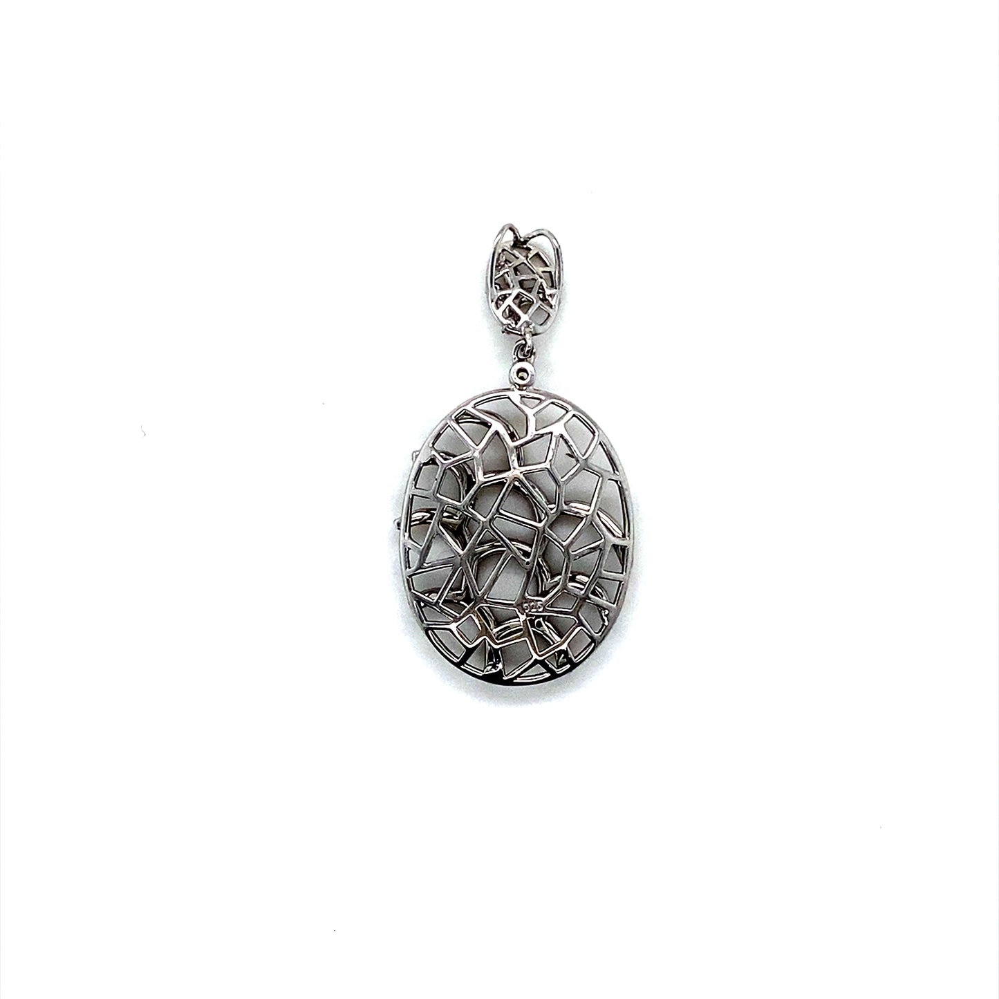 925 Sterling Silver Floral Drop Pendant