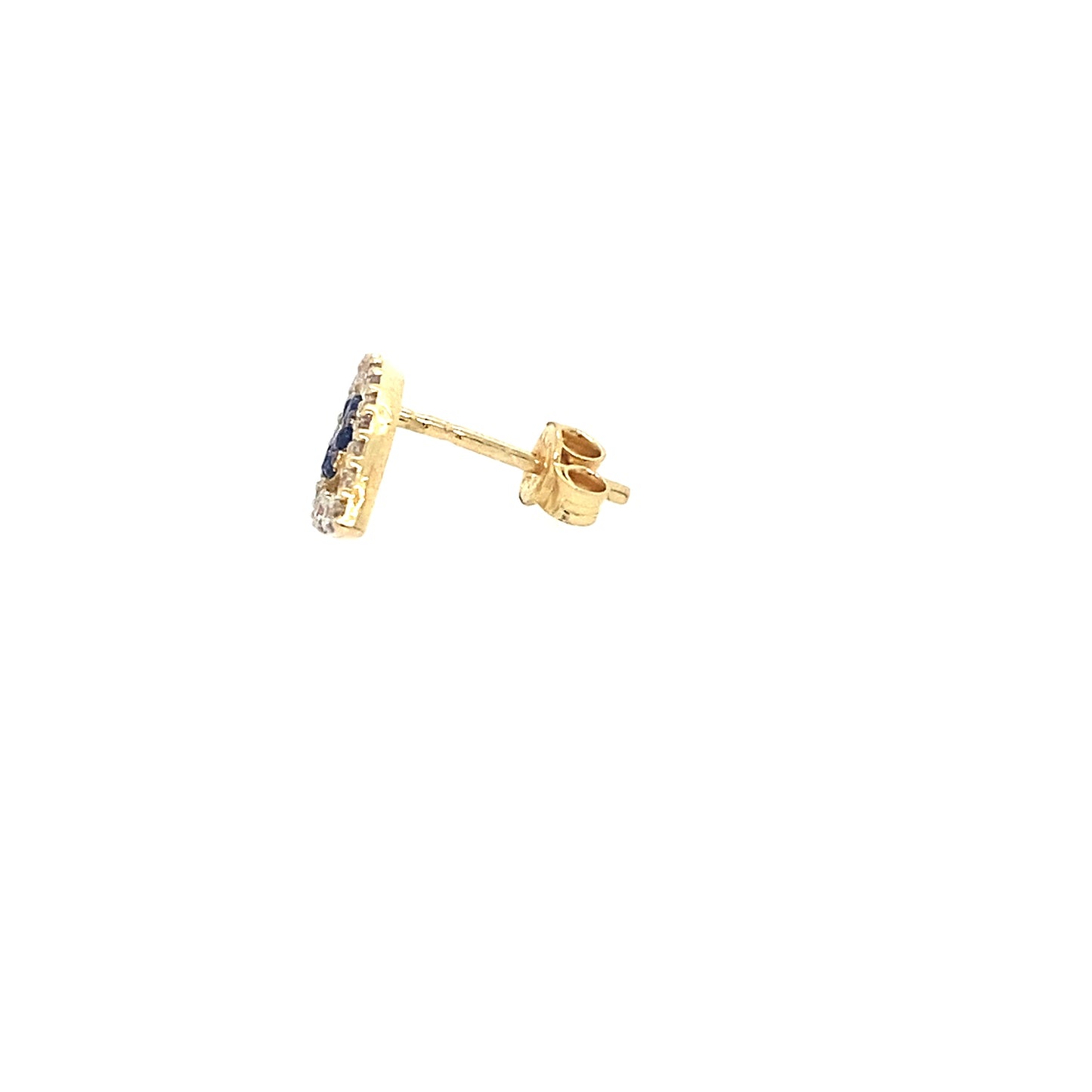14K Yellow Gold Evil Eye Earrings