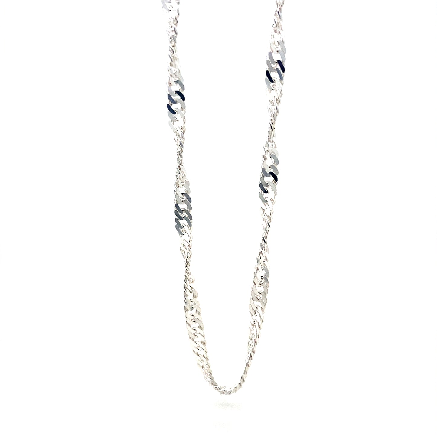 24” Singapore Chain In 925 Sterling Silver