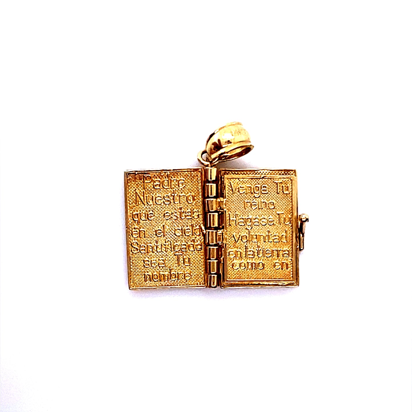2-Tone 14K Santa Biblia Spanish Religious Charm