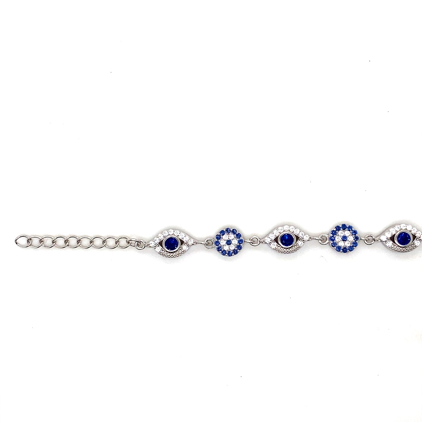 925 Sterling Silver Evil Eye CZ Bracelet