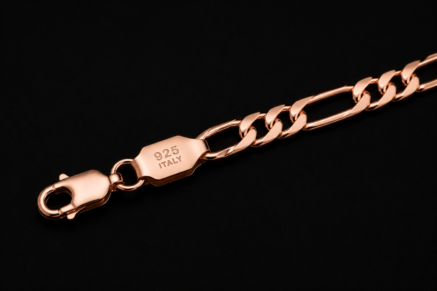 925 Sterling Silver 9MM Figaro Chain & Bracelet