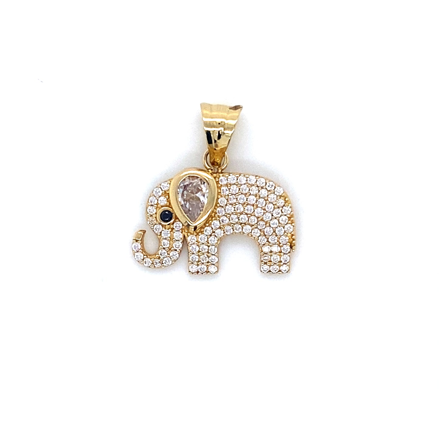 14K Yellow Gold Elephant Pendant