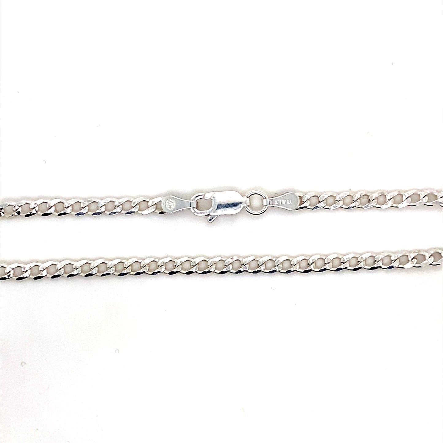 7” 2.9MM Diamond Cut Curb Link Bracelet in 925 Sterling Silver