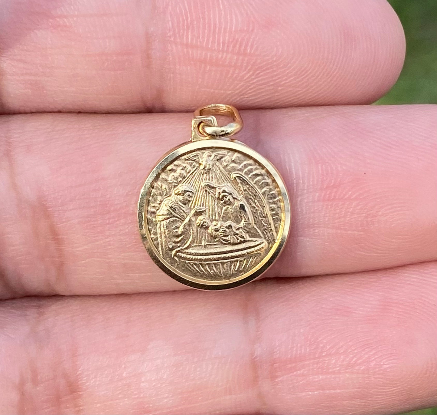 14K Yellow Gold Baptism Pendant