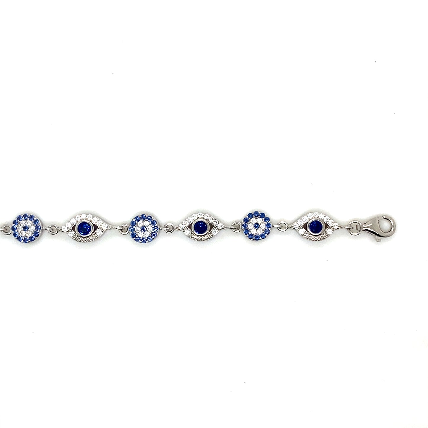 925 Sterling Silver Evil Eye CZ Bracelet