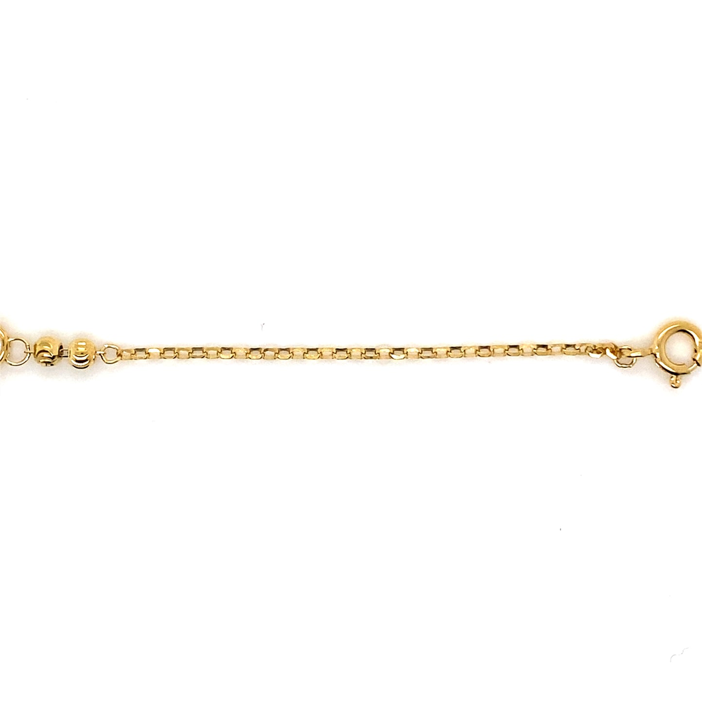 Gold-Plated Sterling Silver Three-Stone Beaded Link Bracelet