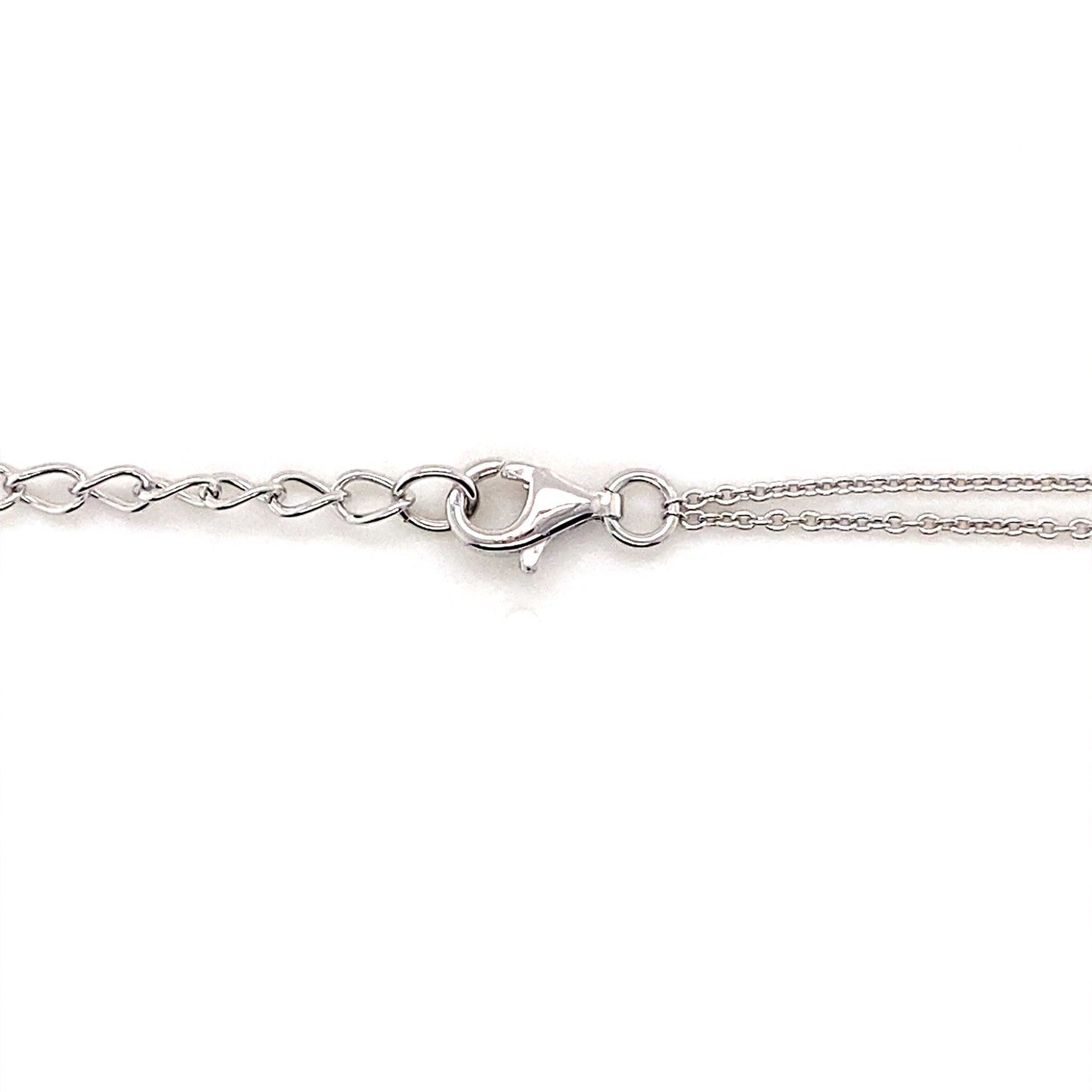 925 Silver CZ Heart, Fleur-De-Lis, Disc Charm Necklace