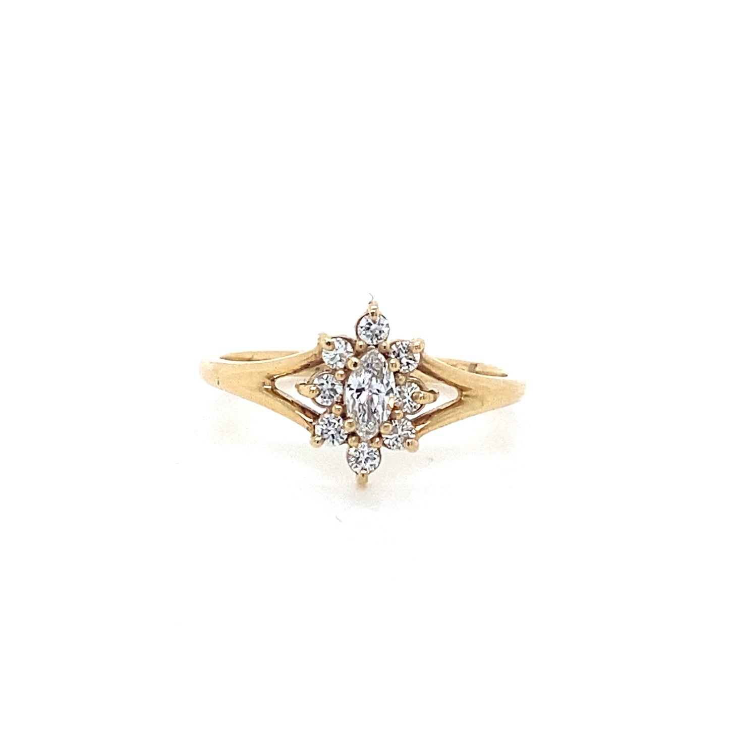 14K Gold Lab-Grown Diamond Cluster Ring – 0.60 Ct