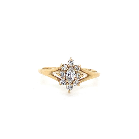 14K Gold Lab-Grown Diamond Cluster Ring – 0.60 Ct