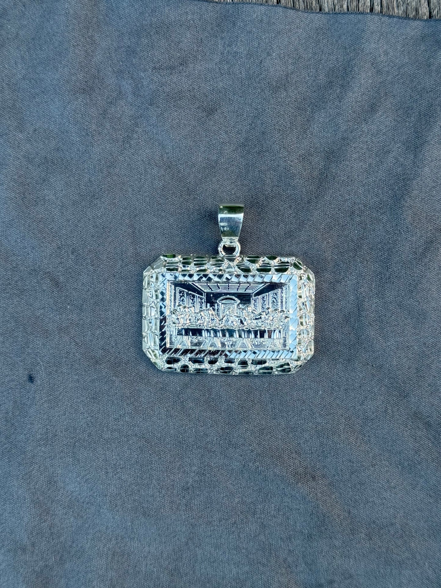 925 Sterling Silver Nugget Last Supper Pendant
