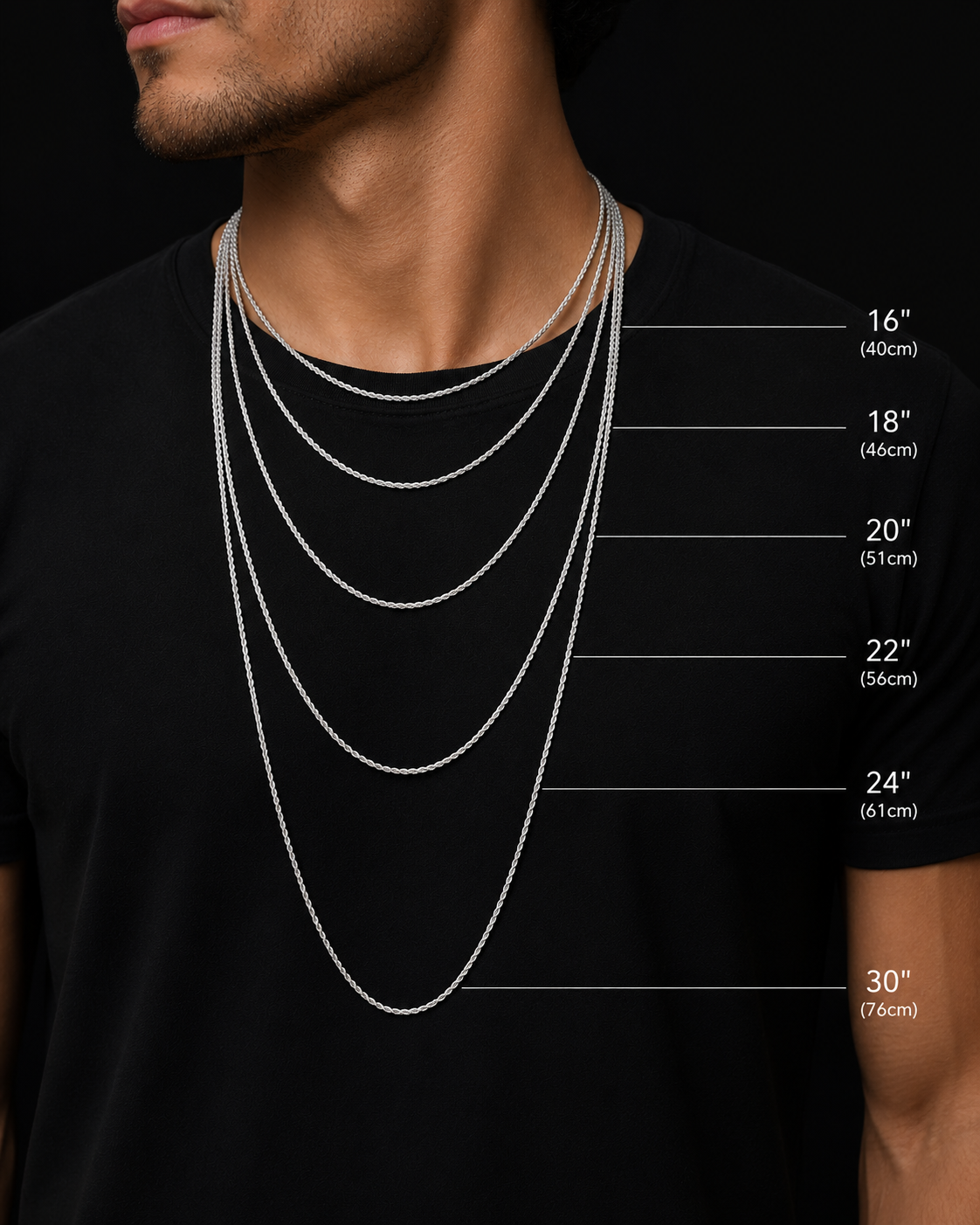 925 Silver 1.5MM Rope Chain Necklace