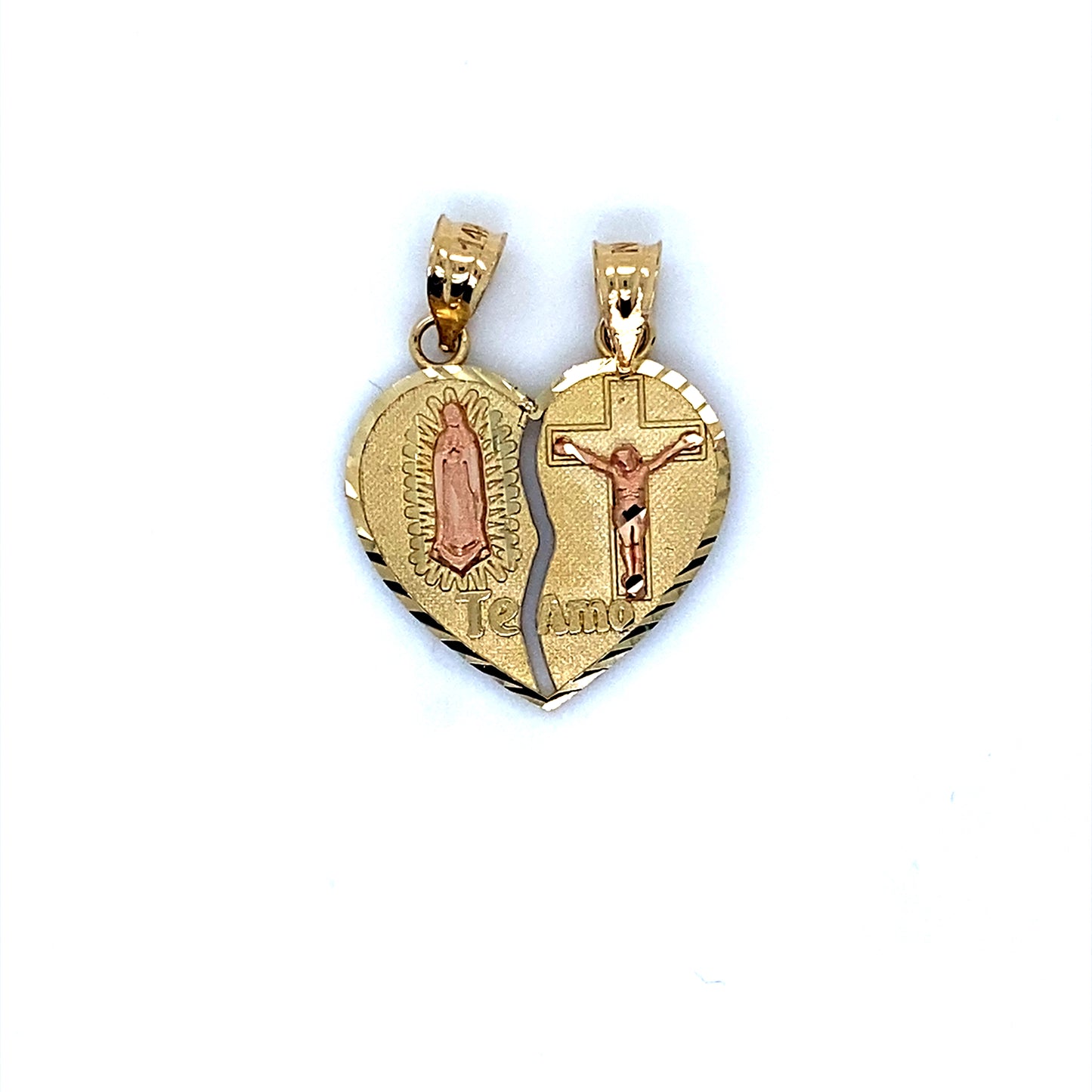 14K Multi Tone Te Amo / I Love You Pendant