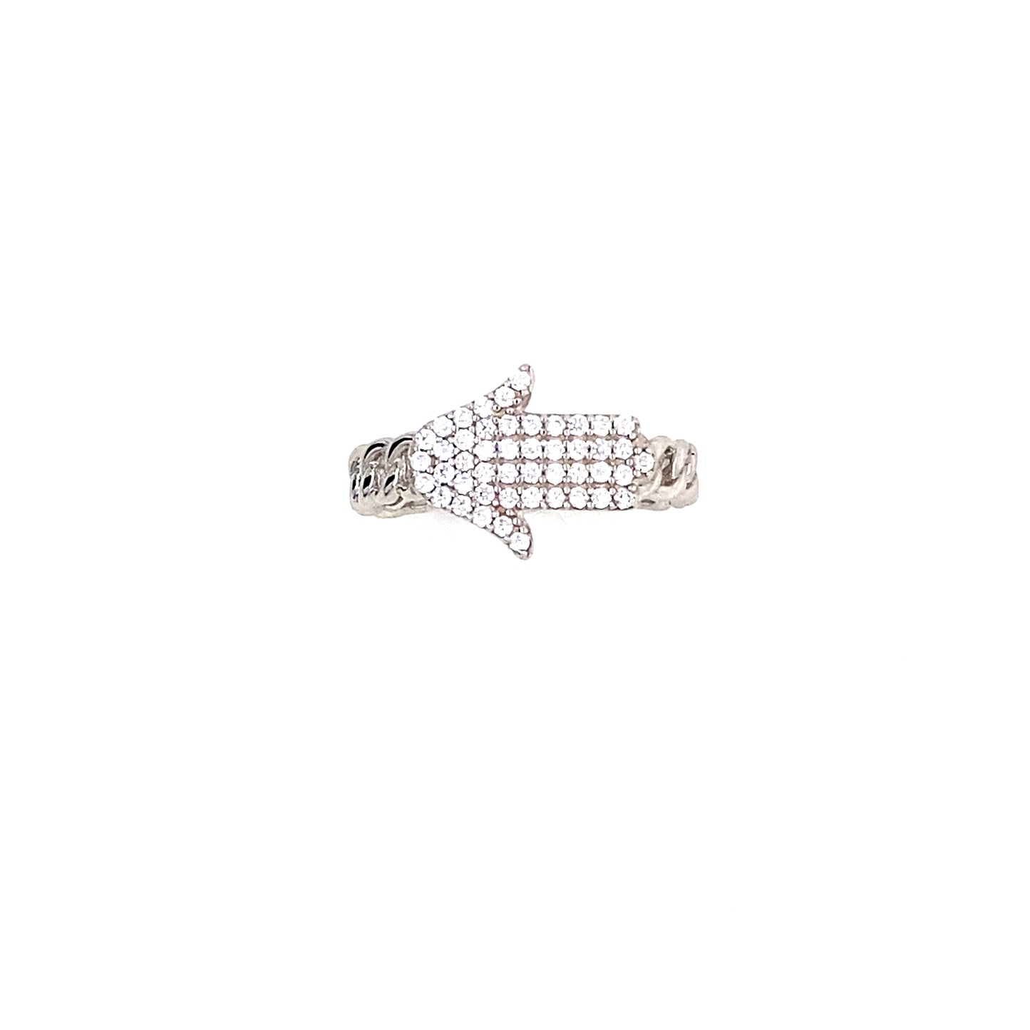 Hasma Hand Ring Cubic Zirconia In 925 Sterling Silver
