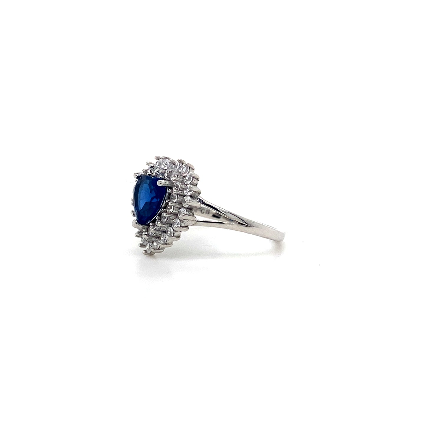 Heart Shaped Ring In 925 Sterling Silver