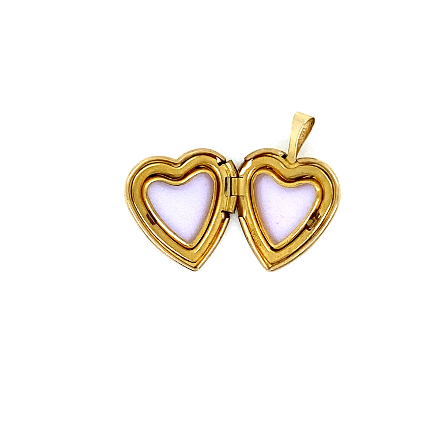 14K Yellow Gold Heart Locket Pendant