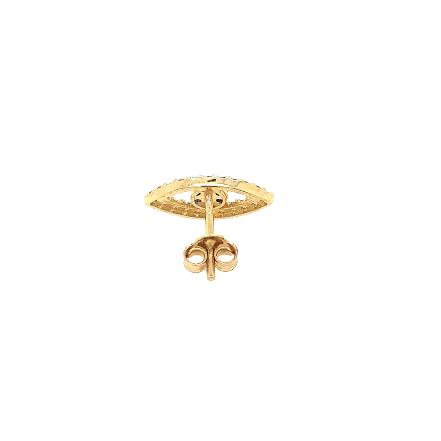 14K Yellow Gold Evil Eye Earrings