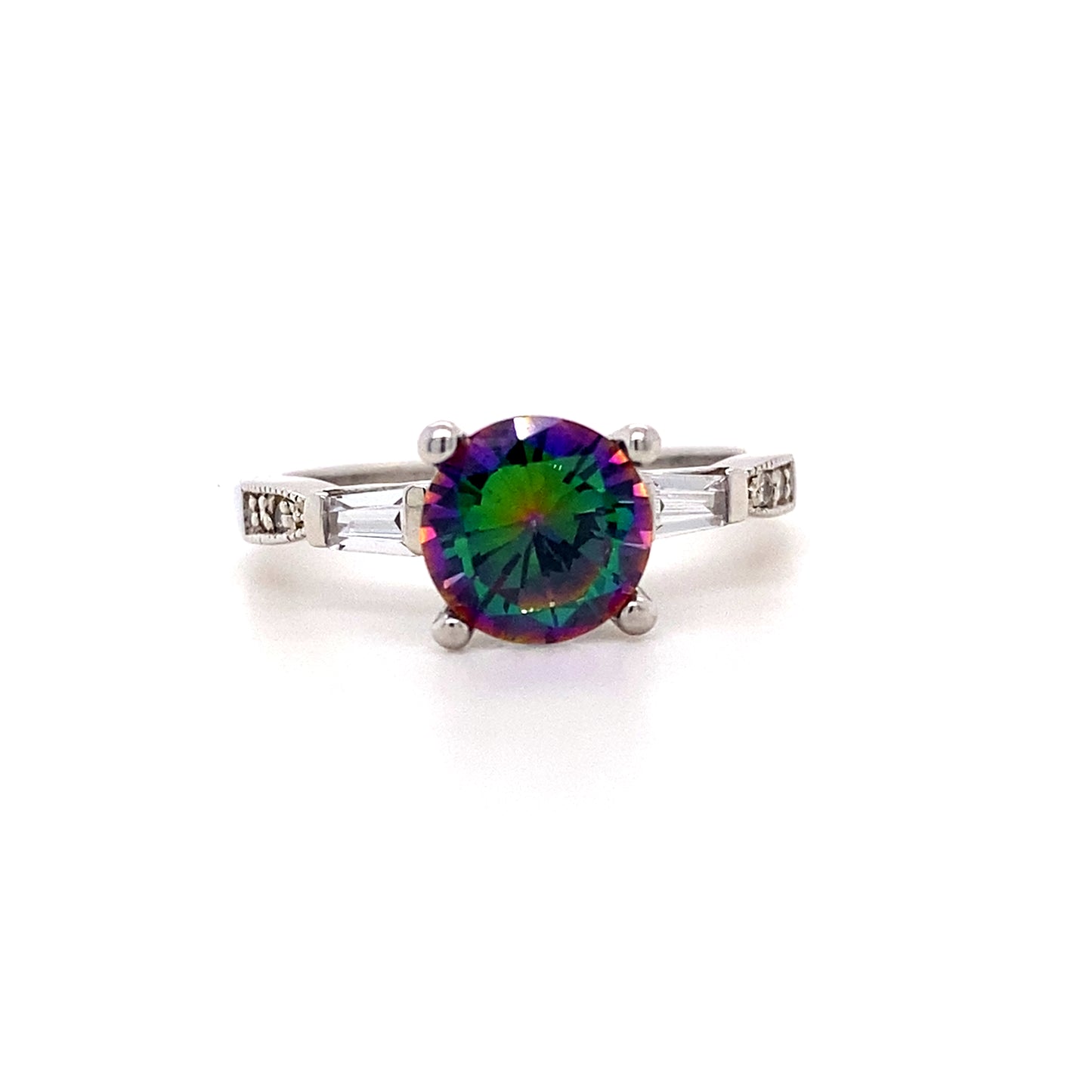 Mystic Topaz Ring In 925 Sterling Silver