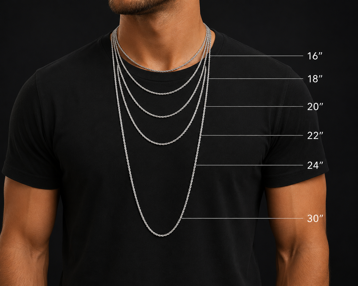 925 Sterling Silver 1MM Rope Chain