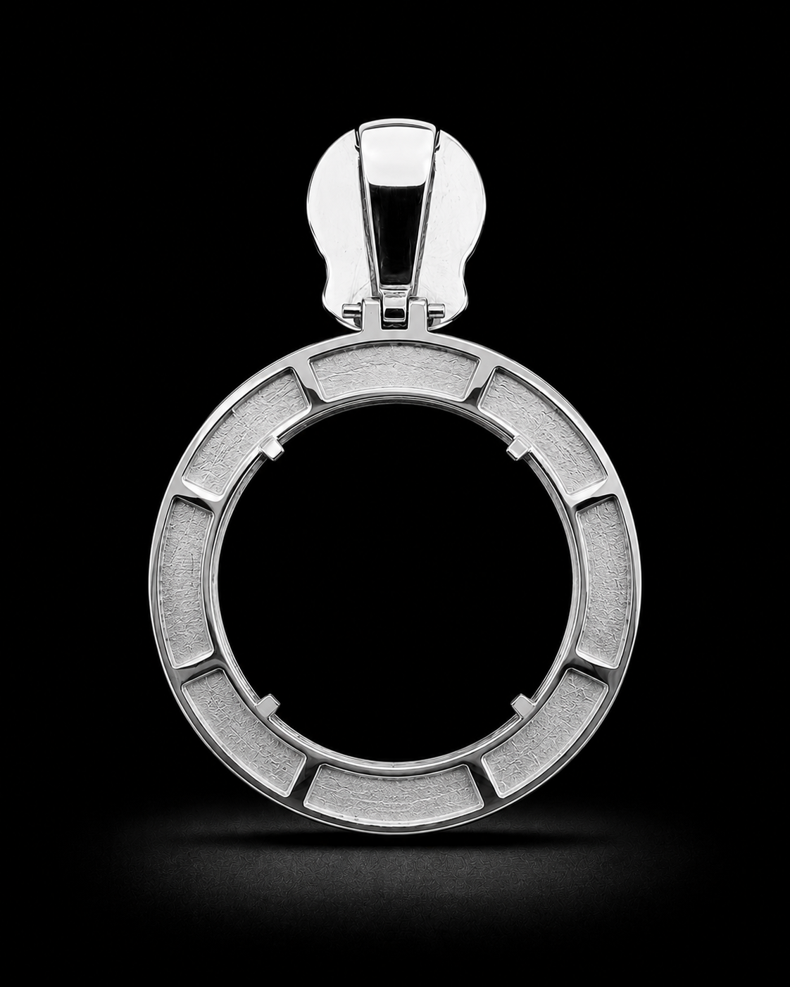 925 Silver Nugget Centenario Pendant W/ San Judas