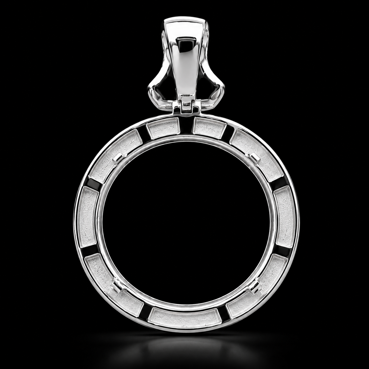 925 Silver Nugget Centenario Pendant W/ Virgin Mary