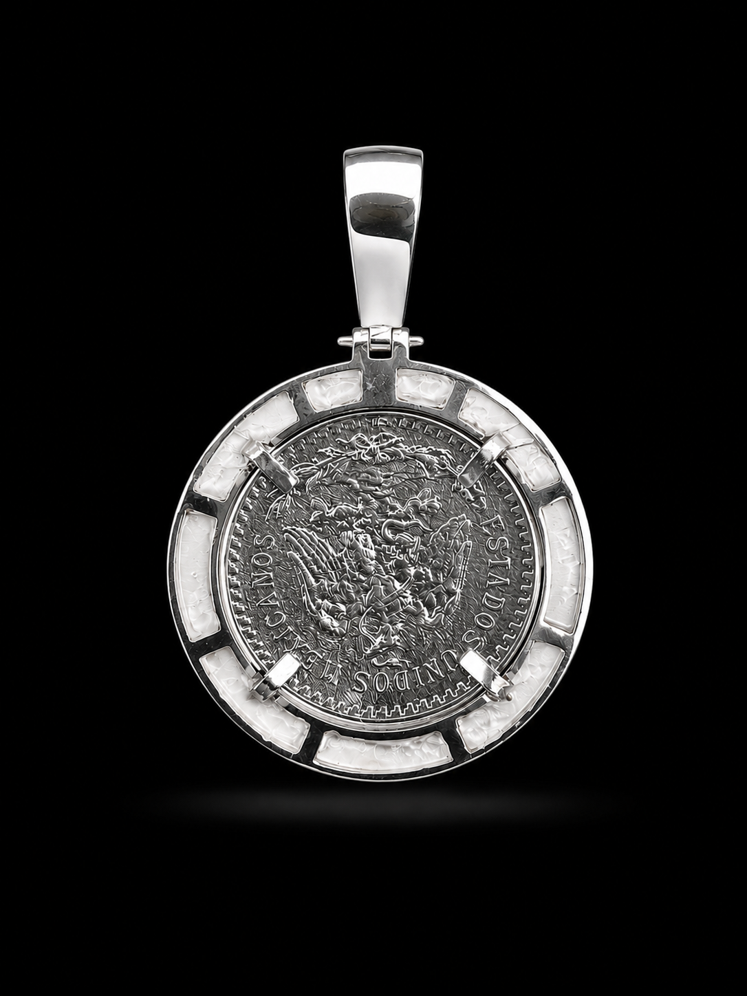 925 Silver Nugget Centenario Pendant
