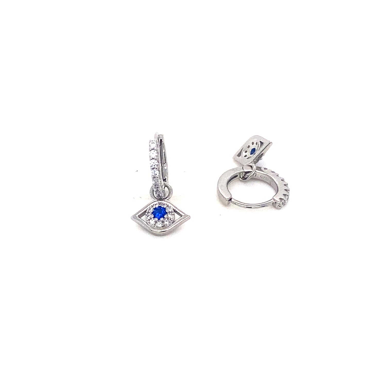 Evil Eye Dangle Earrings In 925 Sterling Silvers