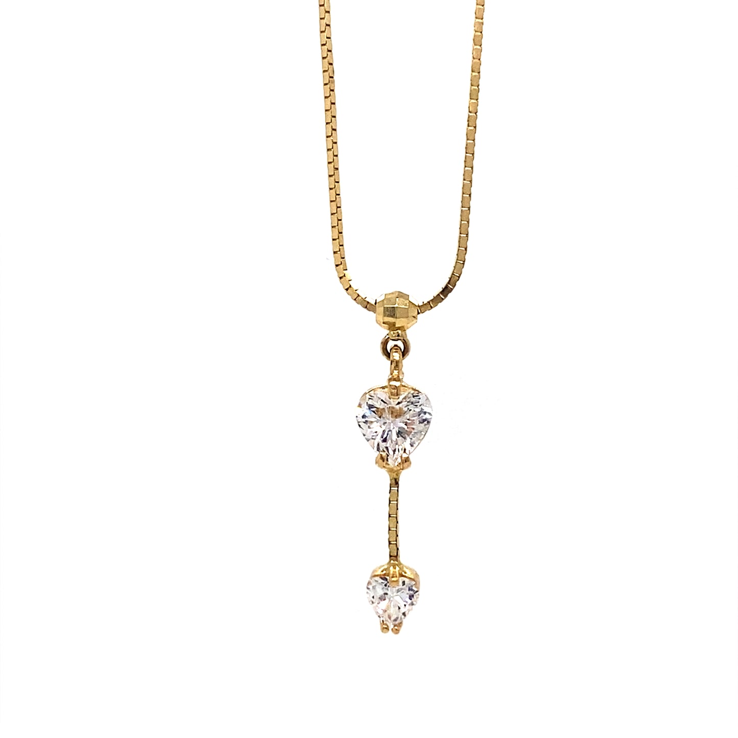 16” 0.5MM Box Chain W/ Heart Pendant In 14K