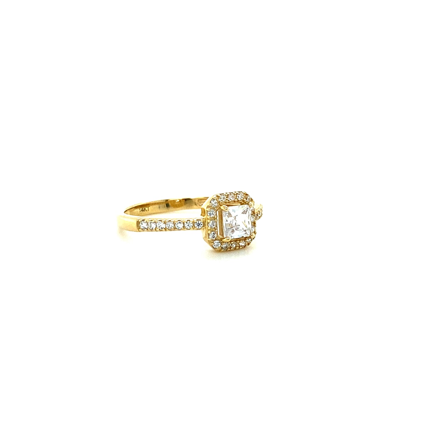 14K Yellow Gold Ever & Ever Halo-Style Engagement Ring