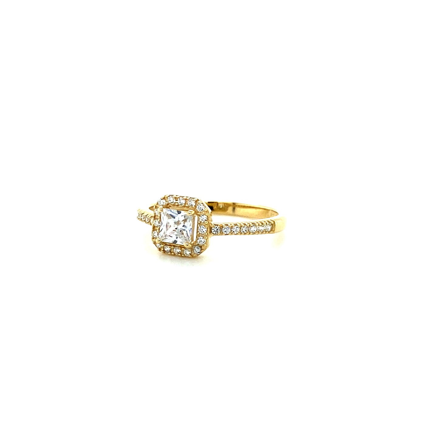 14K Yellow Gold Ever & Ever Halo-Style Engagement Ring