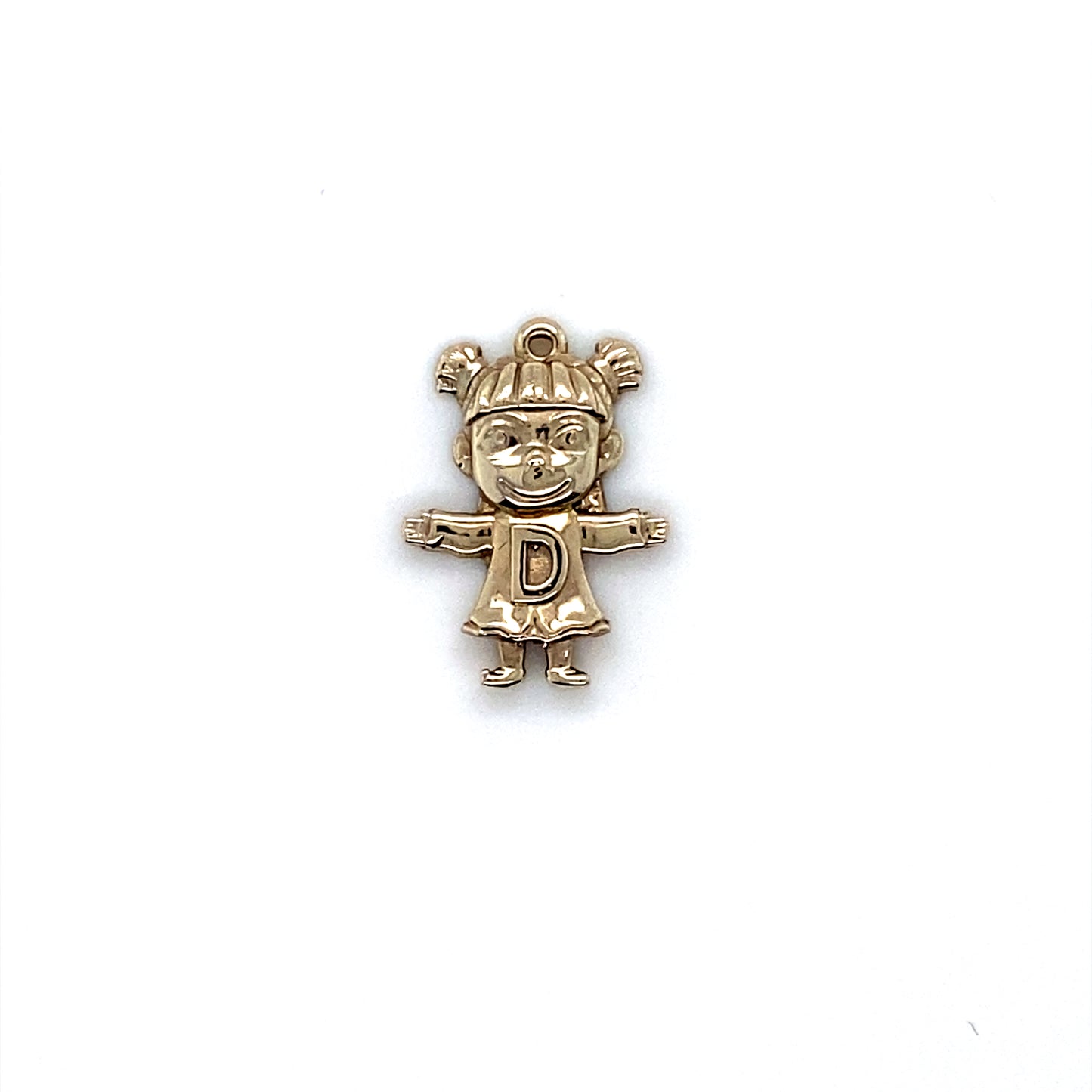 14K White Gold Letter D Charms