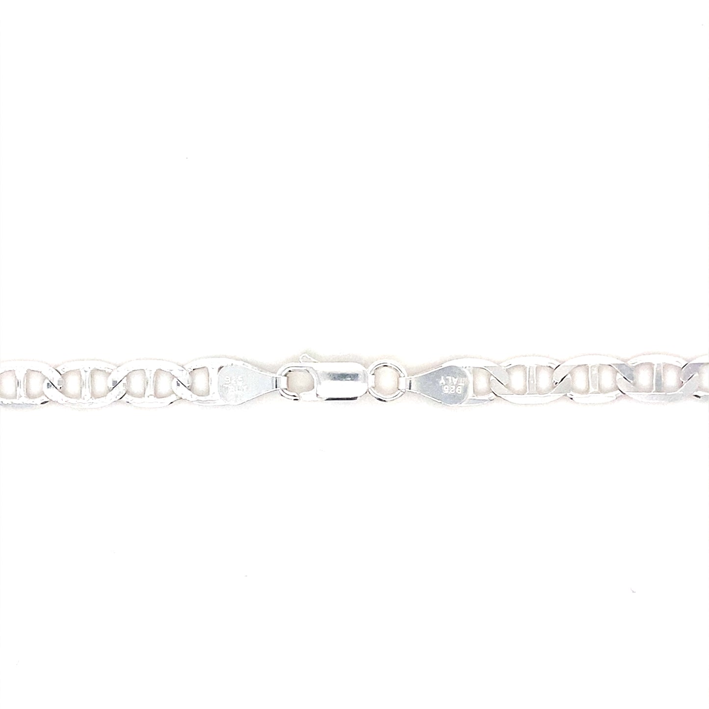 Sterling Sliver Mariner Chain Flat Link Necklaces 5.5MM 22”