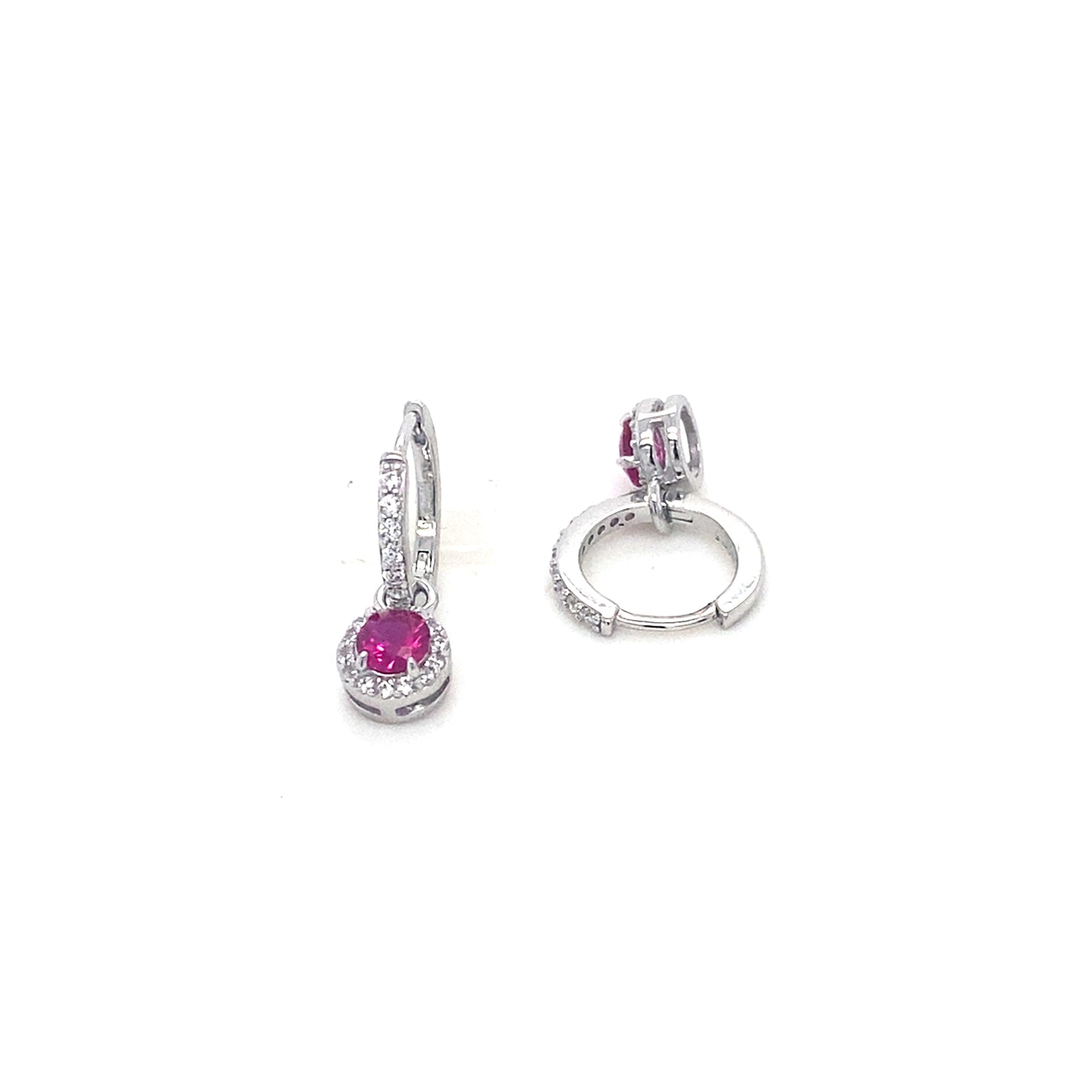 Pink Sapphire Dangle Earrings In 925 Sterling Silvers