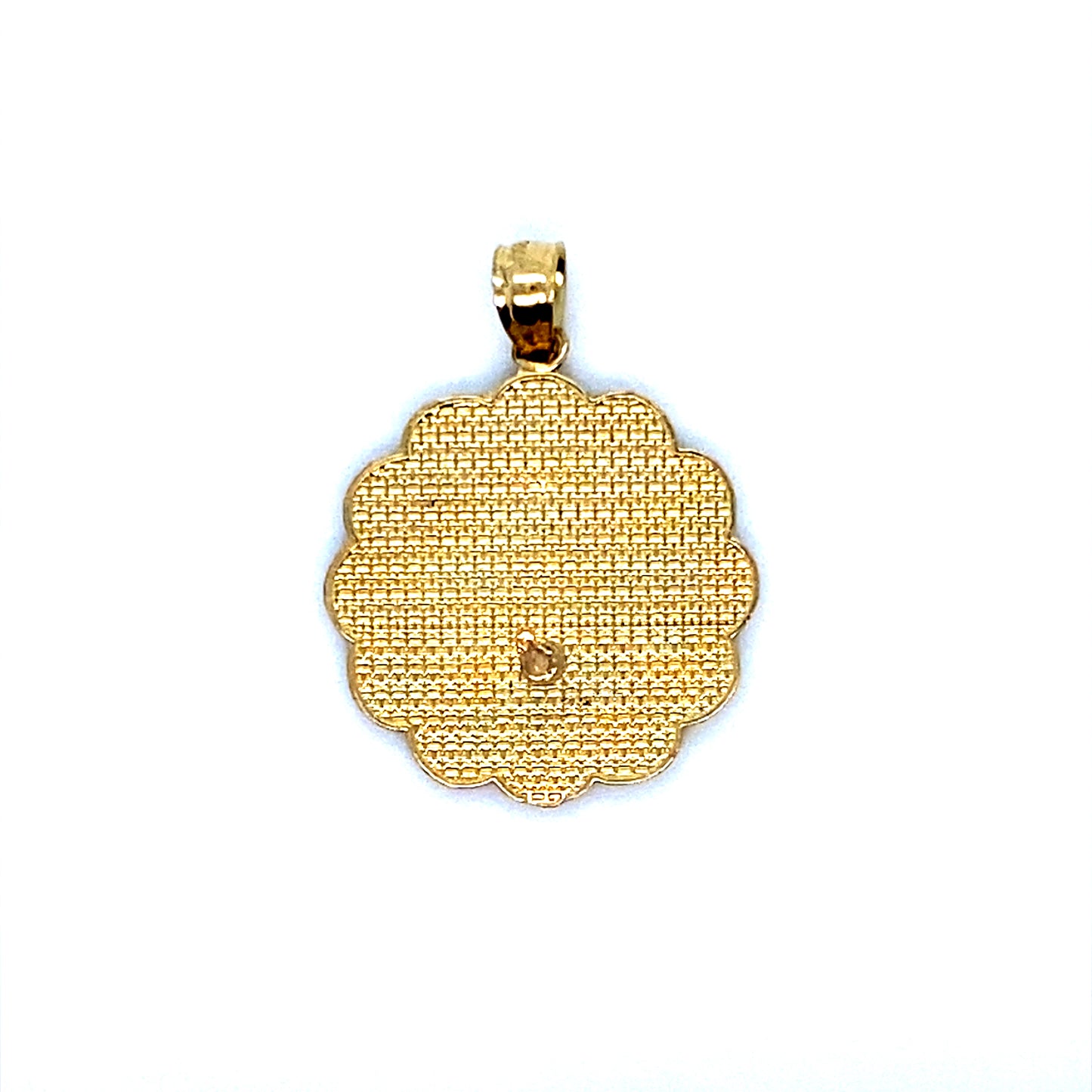 3-Tone Religious Baptism Charm Pendant 14K