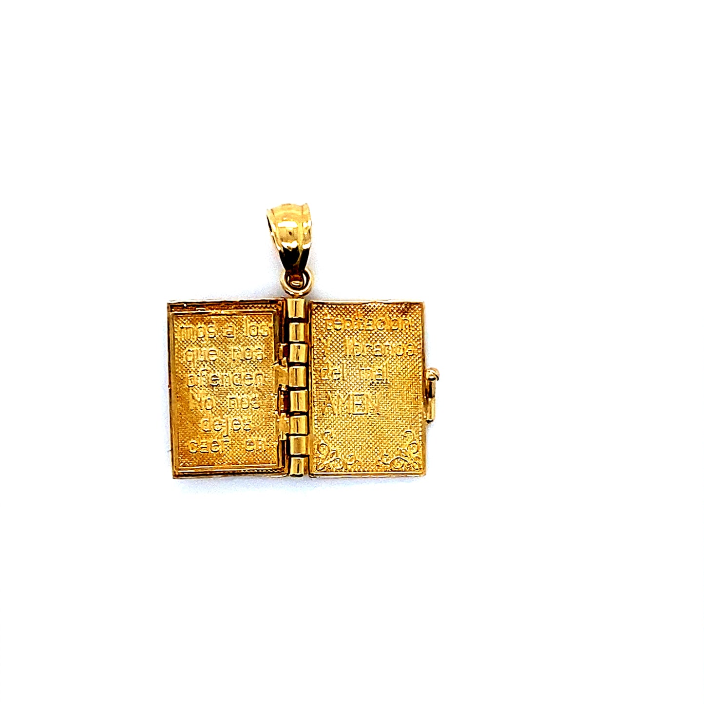 2-Tone 14K Santa Biblia Spanish Religious Charm