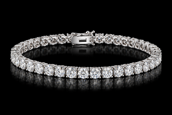 925 Sterling Silver Moissanite 5MM Tennis Chain & Bracelet