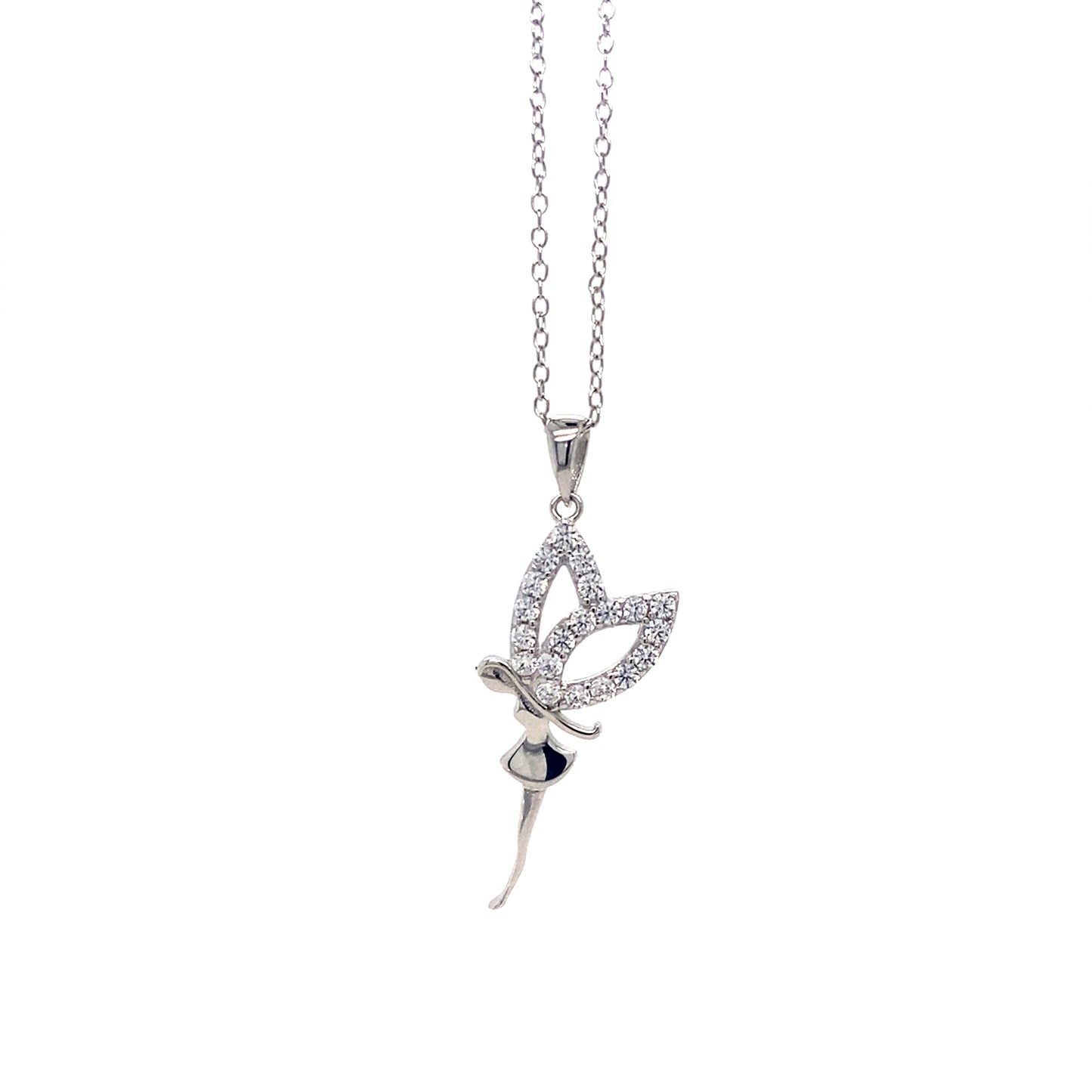 925 Sterling Silver 18" Fairy Necklace